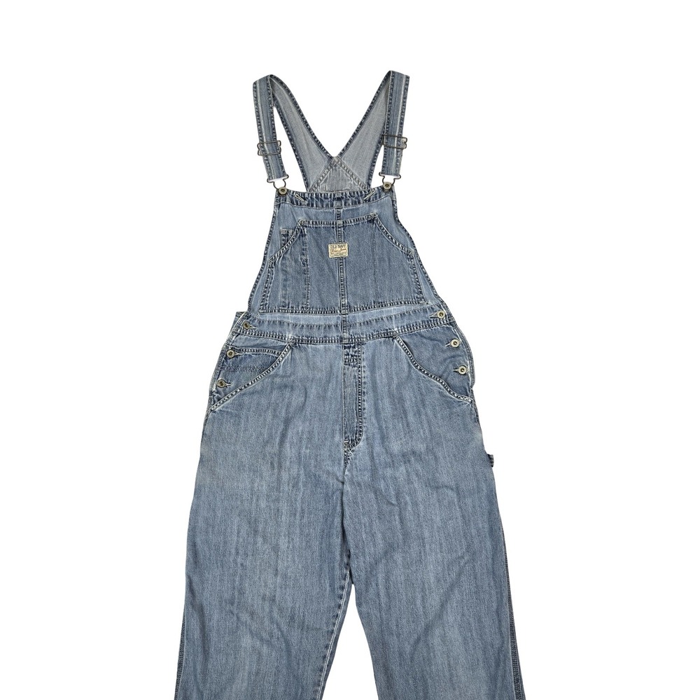 VTG Y2K Old Navy Blue Jeans Denim Overalls Light Wash Baggy Oversize Grunge - Picture 2 of 9